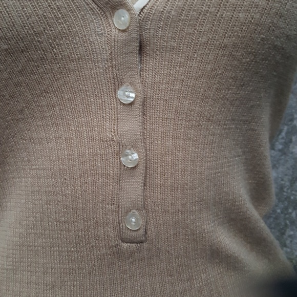Old Navy Button Up Tan Sweater - Picture 6 of 7